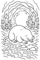 Free Mole Coloring Page - Sleeping in a Crystal Cave (Printable PDF)