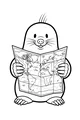 Free Mole Coloring Page - Cute Explorer With World Map (Printable PDF)