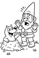Free Mole Coloring Page - Funny Garden Gnome Surprise (Printable PDF)