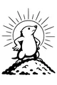 Free Mole Coloring Page - Proud Mole on Sunny Dirt Mound (Printable PDF)