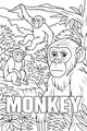 Free Monkey Coloring Page - Three Playful Monkeys in the Jungle (Printable PDF)