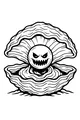 Free Kraken Pearl Coloring Page - Grumpy Monster in Giant Clam (Printable PDF)