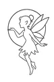 Free Fairy Coloring Page - Moonlight Fairy With Leaf Wings (Printable PDF)