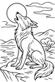 Free Coyote Coloring Page - Howling at the Moon on Desert Rocks (Printable PDF)