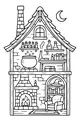 Free Witch Cottage Coloring Page - Moonlit Cauldron Room Cutaway (Printable PDF)