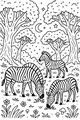 Free Zebra Coloring Page - Moonlit Savanna Meadow Scene (Printable PDF)