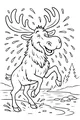 Free Moose Coloring Page - Splashing by a Forest Stream (Printable PDF)