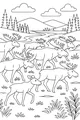 Free Moose Coloring Page - Moose Family by Mountain River (Printable PDF)