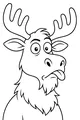 Free Moose Coloring Page - Funny Cartoon With Big Antlers (Printable PDF)