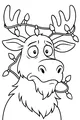 Free Moose Coloring Page - Holiday Lights Tangled Antlers (Printable PDF)