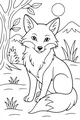 Free Fox Coloring Page - Forest Fox on Sunny Morning (Printable PDF)