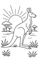 Free Kangaroo Coloring Page - Sunrise In The Grasslands (Printable PDF)