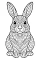 Free Rabbit Coloring Page - Bright-Eyed Bunny With Mandala Patterns (Printable PDF)