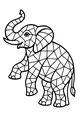 Free Elephant Coloring Page - Geometric Dancing Elephant (Printable PDF)