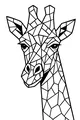 Free Giraffe Coloring Page - Geometric Mosaic Giraffe Head (Printable PDF)