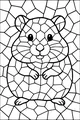 Free Hamster Coloring Page - Mosaic Cheeky Pet Sitting Upright (Printable PDF)