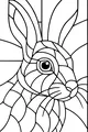 Free Hare Coloring Page - Mosaic Forest Hare With Big Ears (Printable PDF)