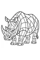 Free Rhinoceros Coloring Page - Geometric Patchwork Coat (Printable PDF)