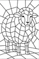 Free Sheep Coloring Page - Woolly Mosaic Field Scene (Printable PDF)