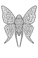 Free Alien Insect Coloring Page - Mosaic Wings Sci-Fi Creature (Printable PDF)