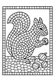 Free Squirrel Coloring Page - Mosaic Park Nutty Scene (Printable PDF)