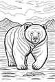 Free Bear Coloring Page - Big Bear by the Riverbank (Printable PDF)