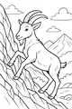 Free Mountain Goat Coloring Page - Climbing Rocky Peaks (Printable PDF)