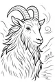 Free Mountain Goat Coloring Page - Shaggy Horned Goat in Windy Mountains (Printable PDF)