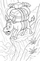 Free Donkey Coloring Page - Nervous Pack Donkey on Mountain Trail (Printable PDF)