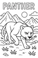 Free Panther Coloring Page - Mountain Wild Cat on Rocky Trail (Printable PDF)