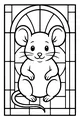 Free Mouse Coloring Page - Cute Mouse in a Window Frame (Printable PDF)