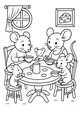 Free Mouse Family Coloring Page - Cozy Breakfast Kitchen Scene (Printable PDF)