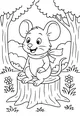 Free Mouse Coloring Page - Cozy Forest Stump Scene (Printable PDF)
