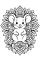 Free Mouse Coloring Page - Cute Garden Mandala Scene (Printable PDF)