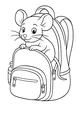 Free Mouse Coloring Page - Cute Cartoon Mouse in School Backpack (Printable PDF)