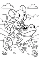 Free Mouse Coloring Page - Maxwell Rides a Spotted Frog (Printable PDF)