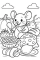 Free Mouse Coloring Page - Picnic Feast With Tasty Treats (Printable PDF)