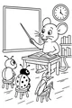 Free Mouse Teacher Coloring Page - Professor Teaching Bug School (Printable PDF)