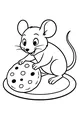 Free Mouse Coloring Page - Cute Cartoon Mouse With Giant Cookie (Printable PDF)