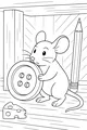 Free Mouse Coloring Page - Cute Mouse With Big Button (Printable PDF)