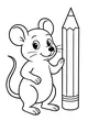 Free Mouse Coloring Page - Milo With a Giant Pencil (Printable PDF)