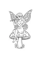 Free Fairy Coloring Page - Flute Melody On Toadstool Mushroom (Printable PDF)