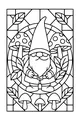 Free Gnome Coloring Page - Bearded Garden Gnome in Mushroom Ring (Printable PDF)