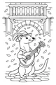 Free Weasel Coloring Page - Musical Lute Player Under Balcony (Printable PDF)