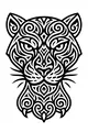 Free Jaguar Panther Coloring Page - Swirling Tribal Face Portrait (Printable PDF)
