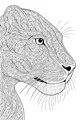 Free Panther Coloring Page - Swirly Jungle Profile Art (Printable PDF)