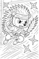 Free Hedgehog Coloring Page - Ninja Hero Jumping in Dojo (Printable PDF)