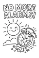 Free Retirement Coloring Page - Smiling Sun and No More Alarms (Printable PDF)
