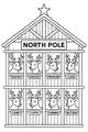 Free Reindeer Stable Coloring Page - Santa's Eight Reindeer at the North Pole (Printable PDF)