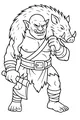Free Ogre Coloring Page - Woodland Warrior With Boar Pelt (Printable PDF)